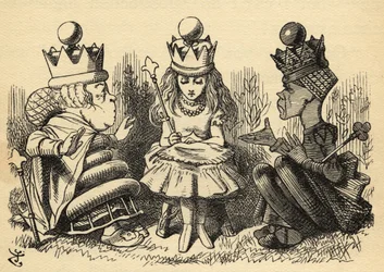 マナーとレッスン、ルイス・キャロル（1832-98）による「鏡を通して」のイラスト、1871年に初公開